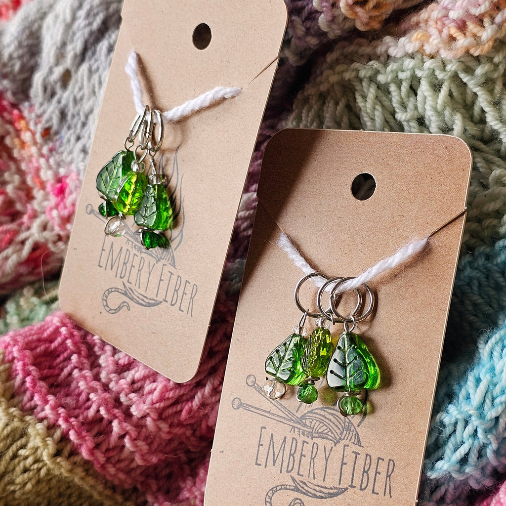 Forest Leaf Stitch Markers – Set of 3
