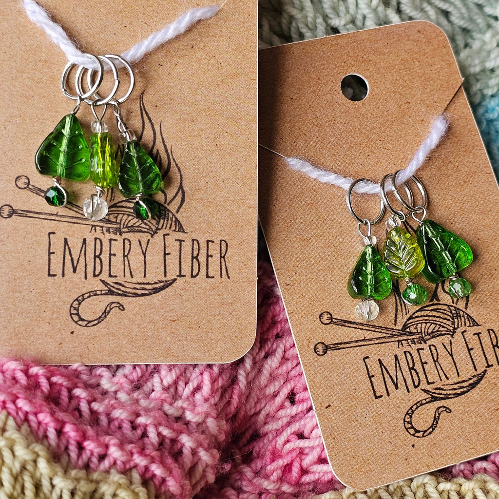Forest Leaf Stitch Markers – Set of 3