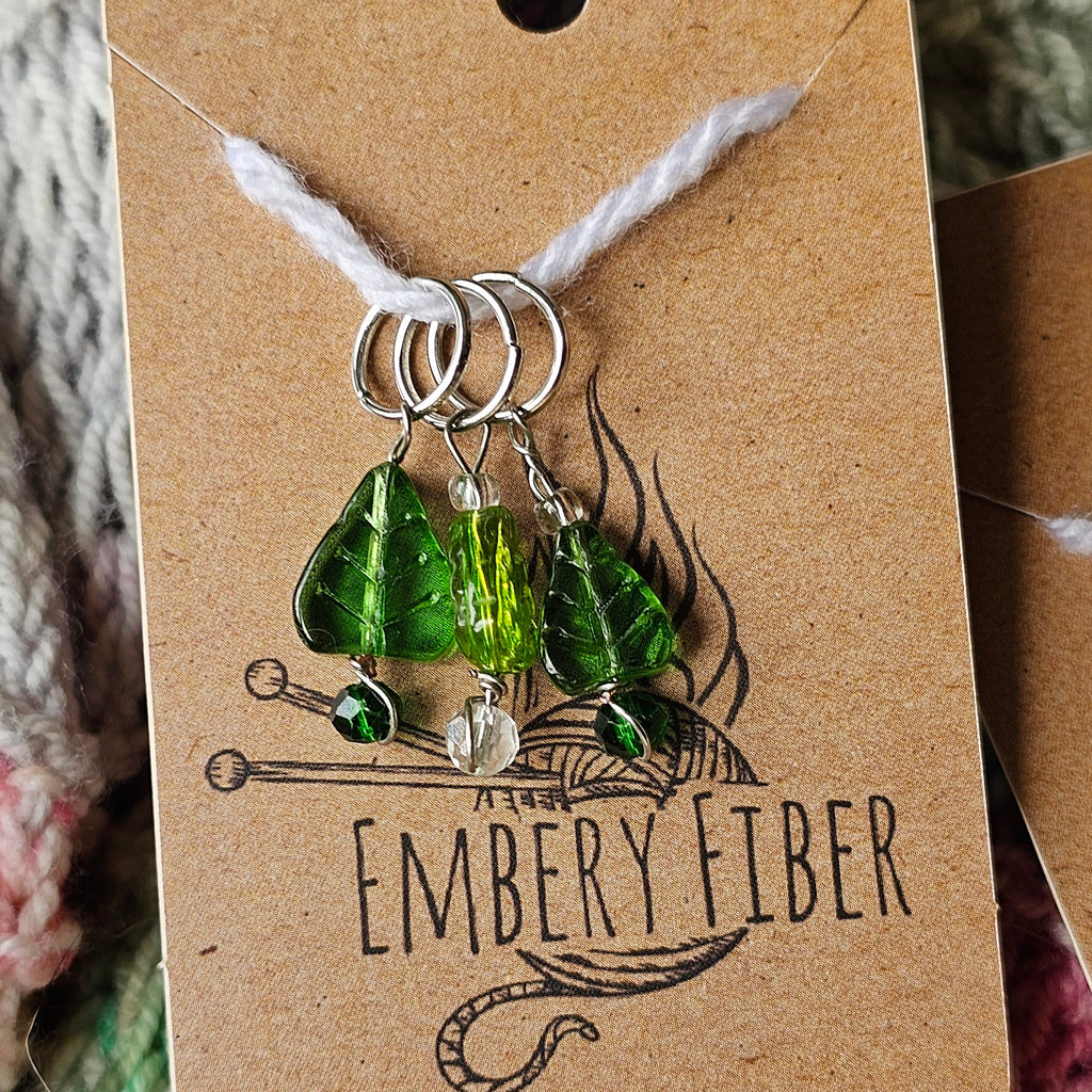 Forest Leaf Stitch Markers – Set of 3