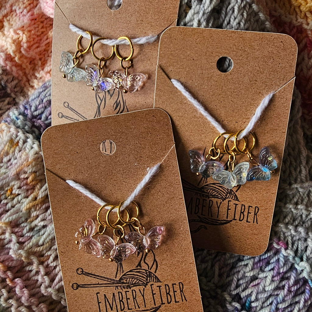 Shimmer Butterfly Stitch Markers & Progress Keepers