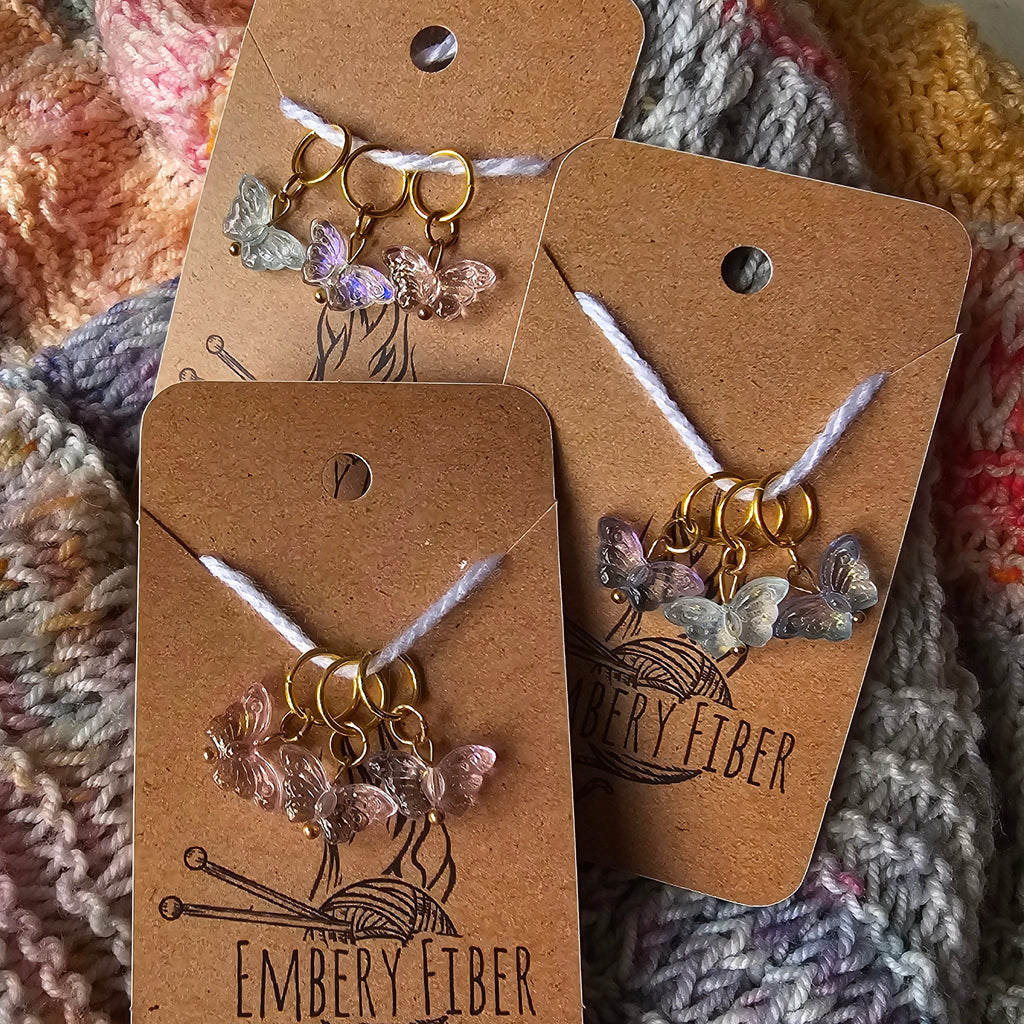 Shimmer Butterfly Stitch Markers & Progress Keepers