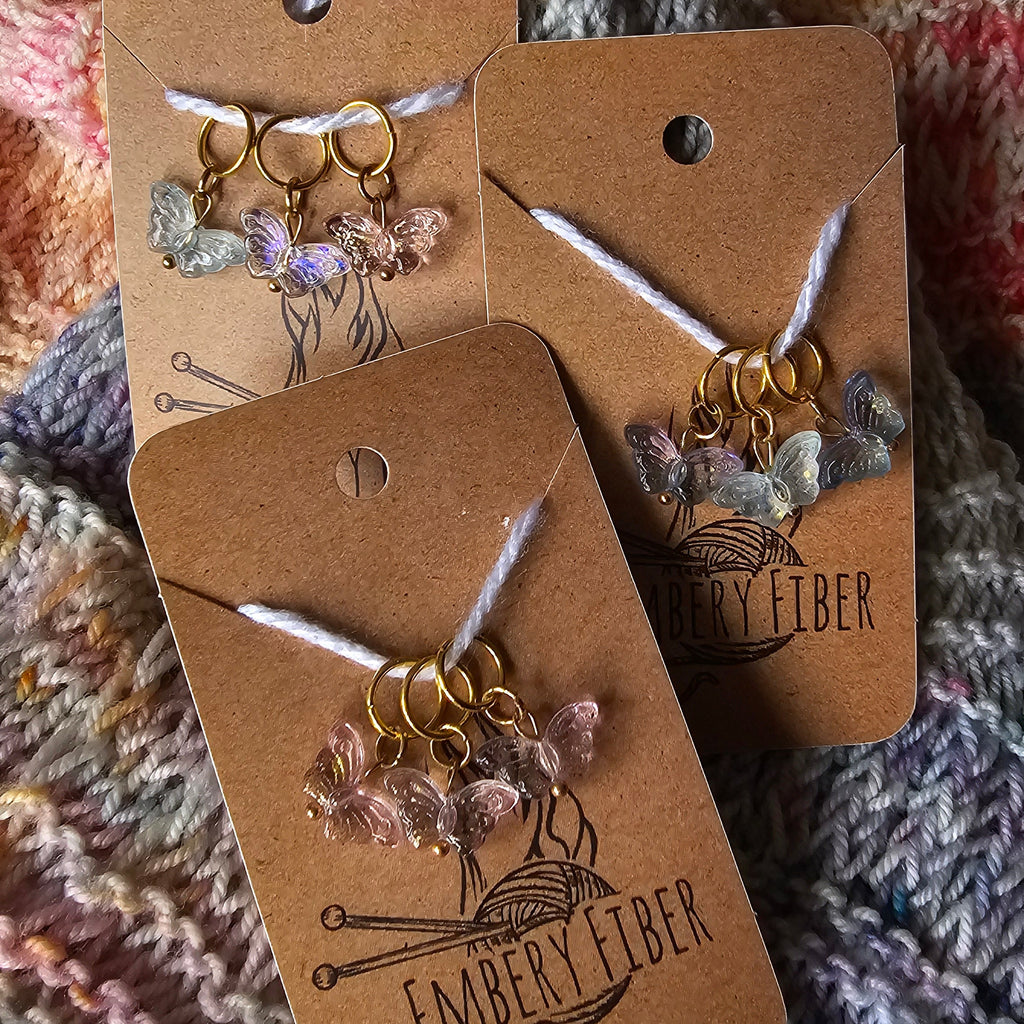 Shimmer Butterfly Stitch Markers & Progress Keepers