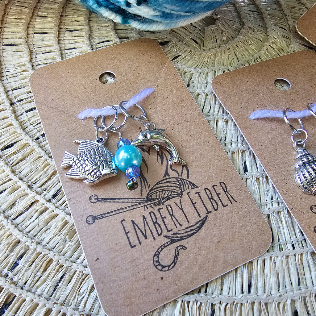 Coastal Stitch Markers - Set of 3