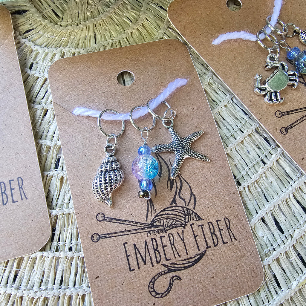 Coastal Stitch Markers - Set of 3