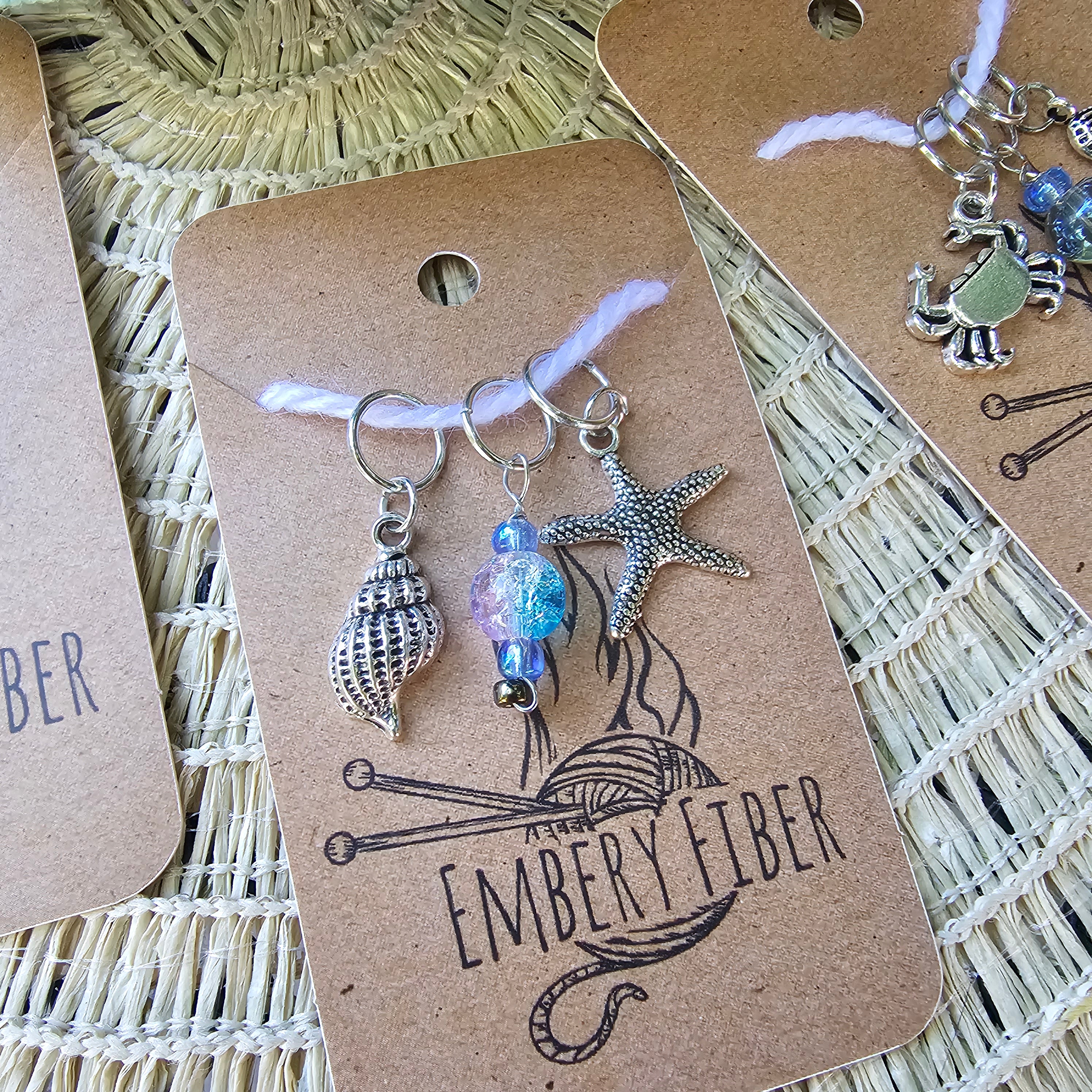 Coastal Stitch Markers - Set of 3