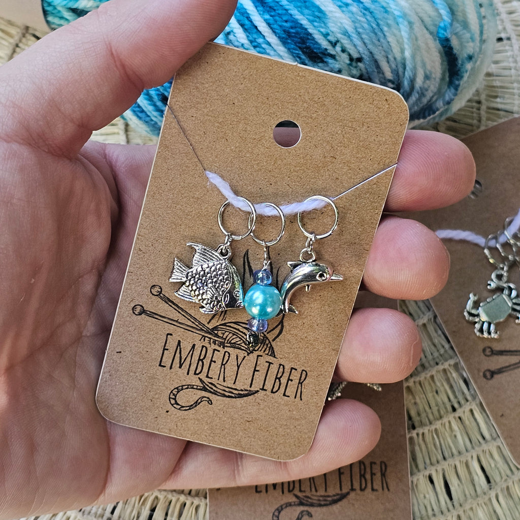 Coastal Stitch Markers - Set of 3