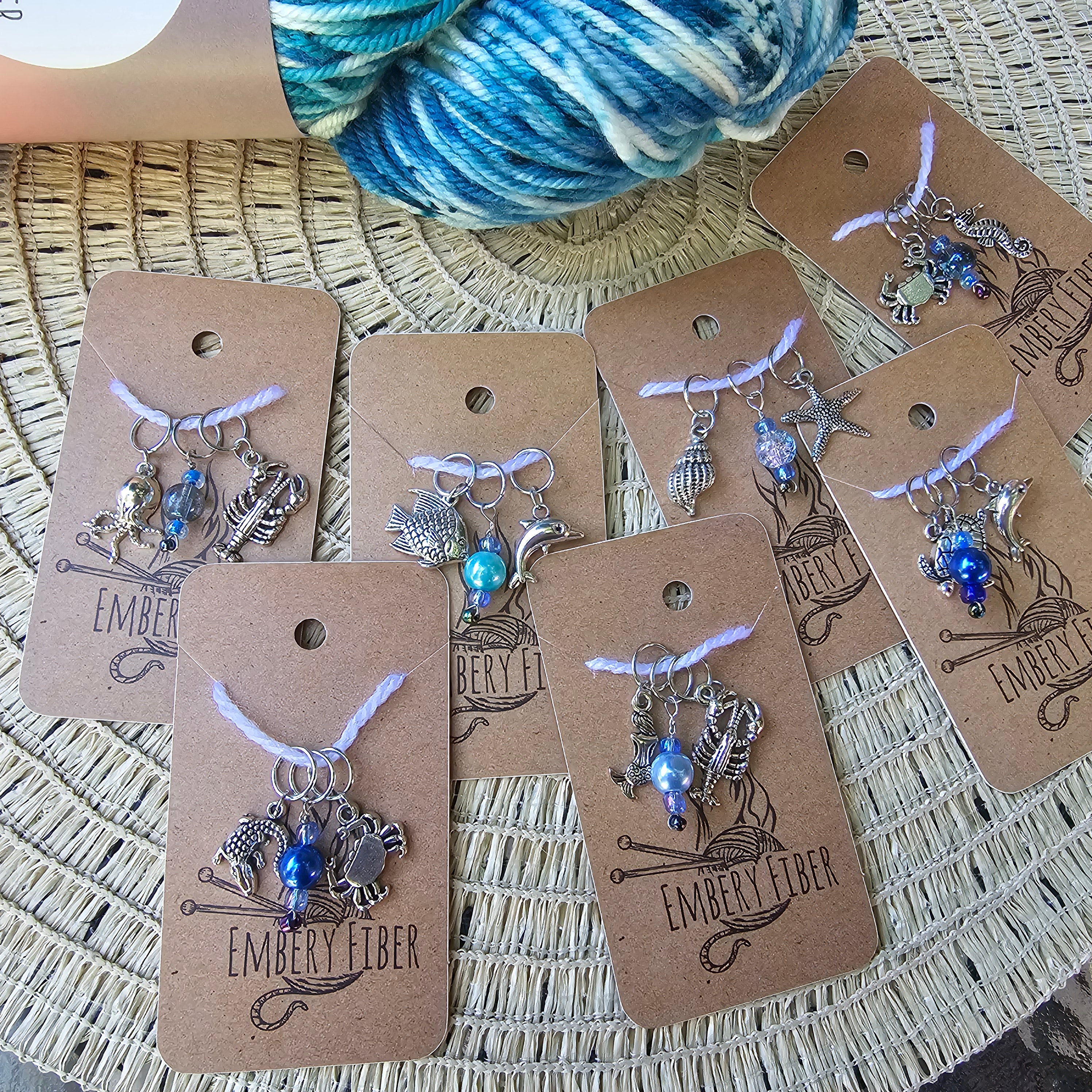 Coastal Stitch Markers - Set of 3