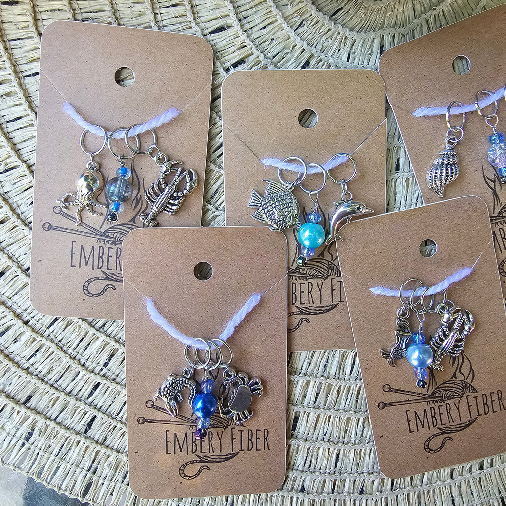 Coastal Stitch Markers - Set of 3