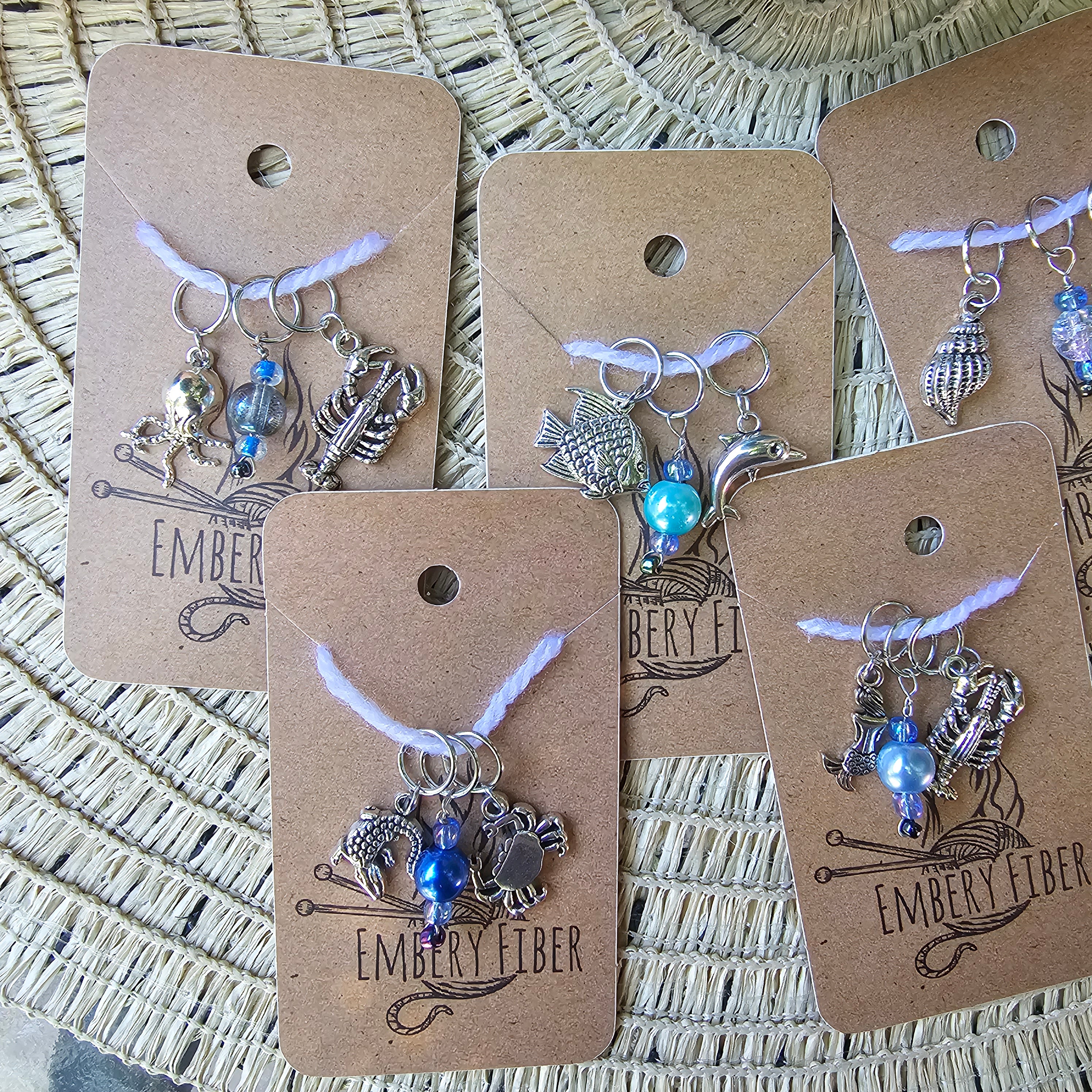 Coastal Stitch Markers - Set of 3