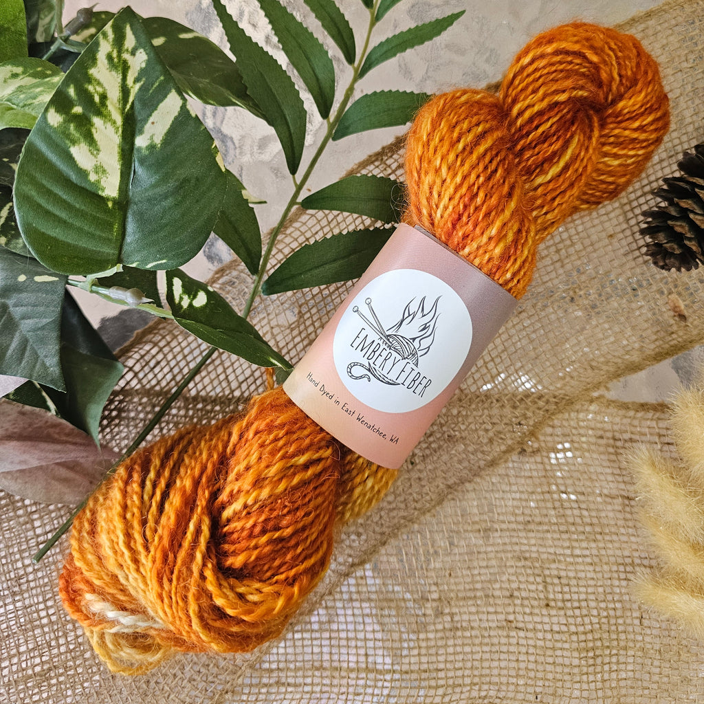 Autumn Ember | Handspun Mohair Yarn