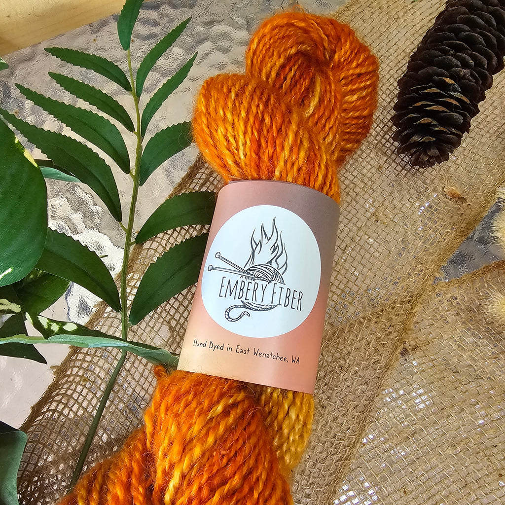 Autumn Ember | Handspun Mohair Yarn