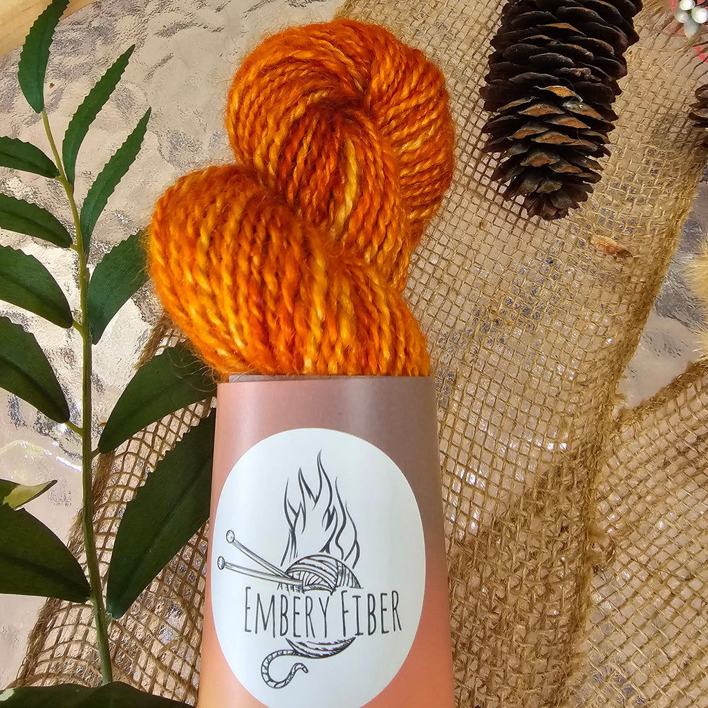 Autumn Ember | Handspun Mohair Yarn