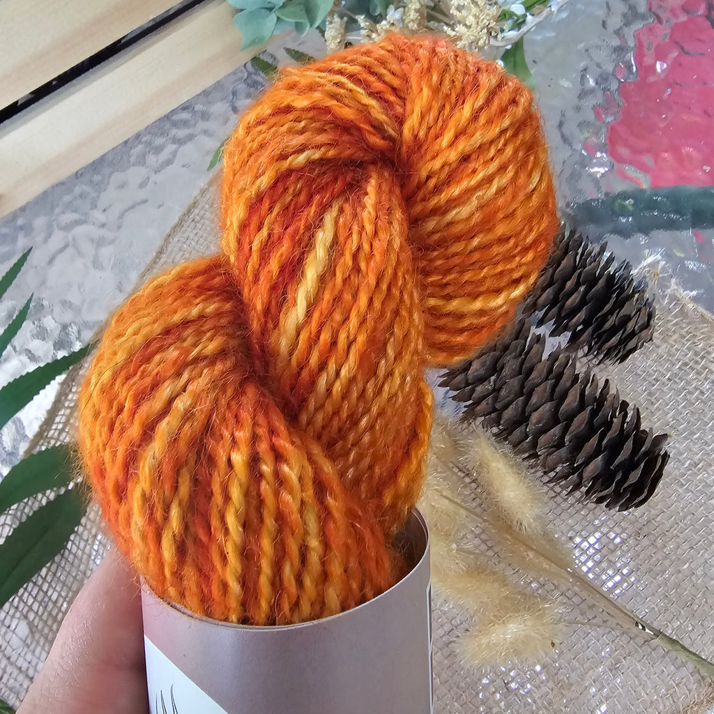 Autumn Ember | Handspun Mohair Yarn