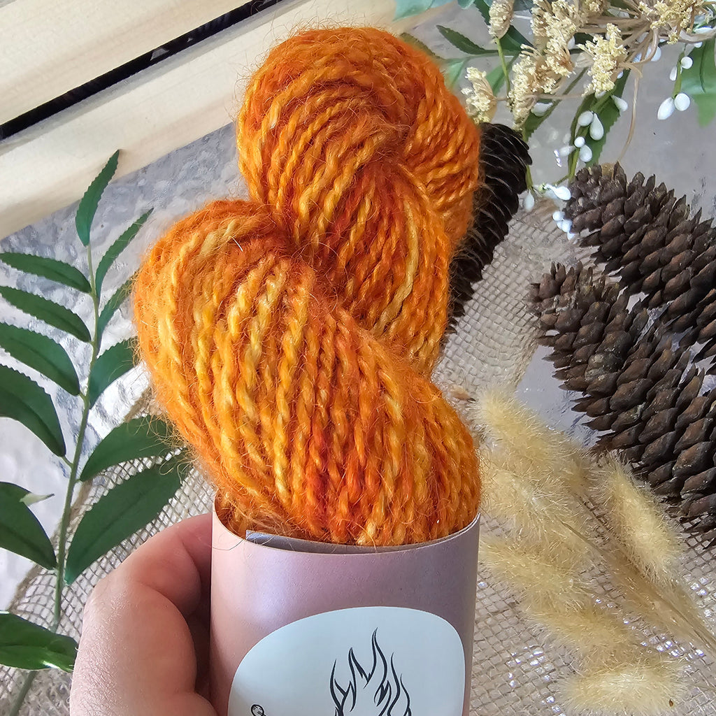 Autumn Ember | Handspun Mohair Yarn
