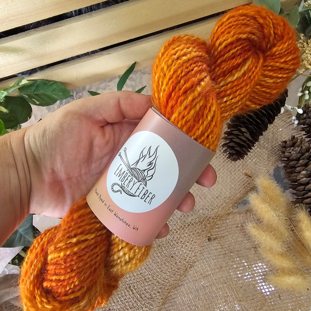 Autumn Ember | Handspun Mohair Yarn