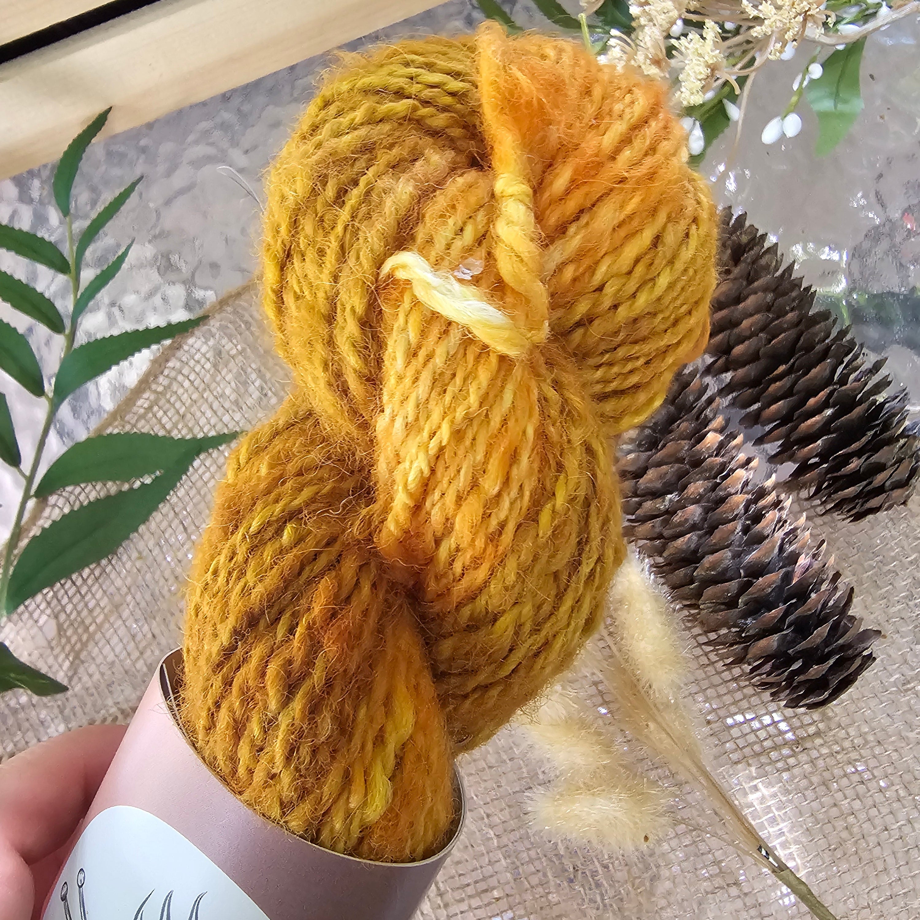 Tangerine | Handspun Alpaca Yarn