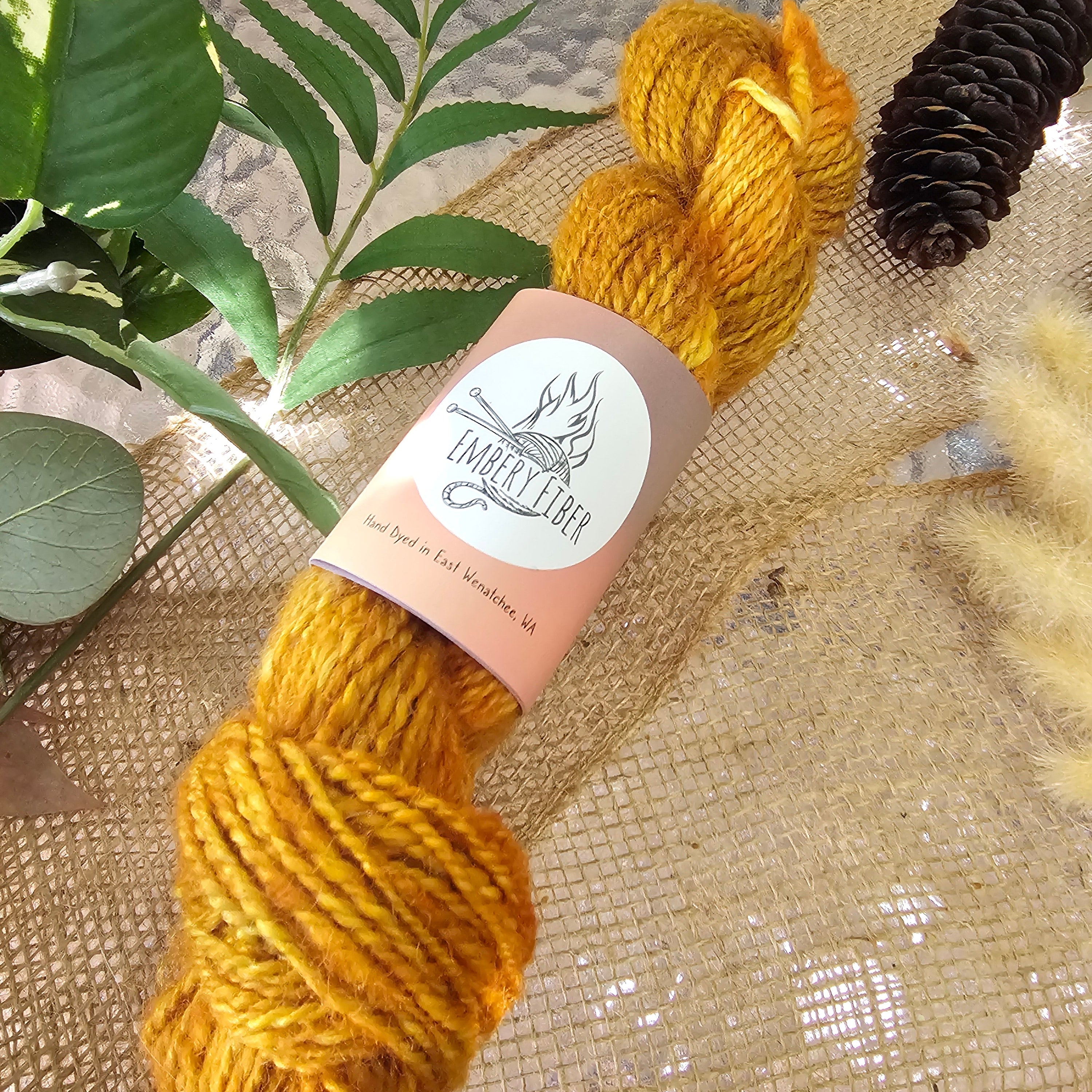 Tangerine | Handspun Alpaca Yarn