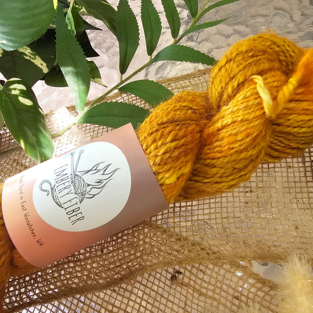 Tangerine | Handspun Alpaca Yarn