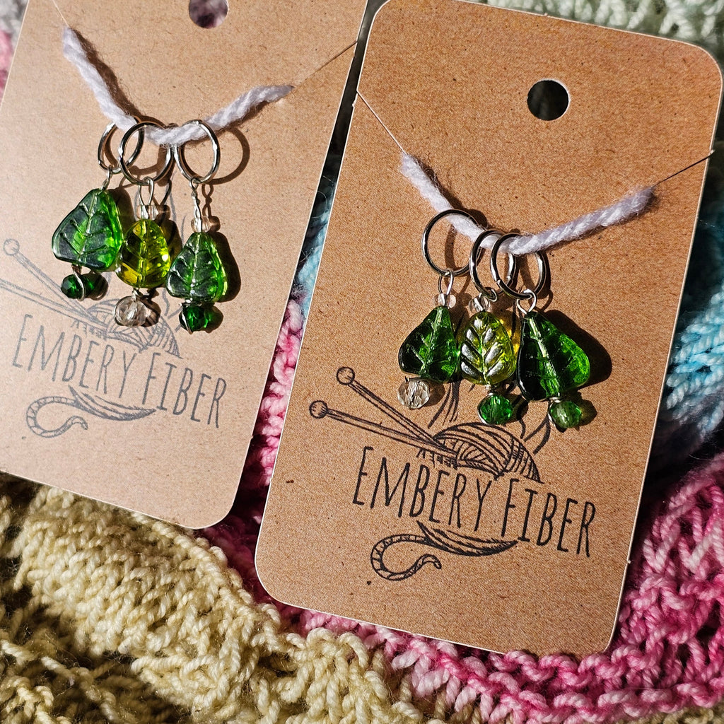 Forest Leaf Stitch Markers – Set of 3